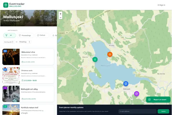 Digital services for the Rural Events and Activities ecosystem are under development for the Mallusjoki pilot region