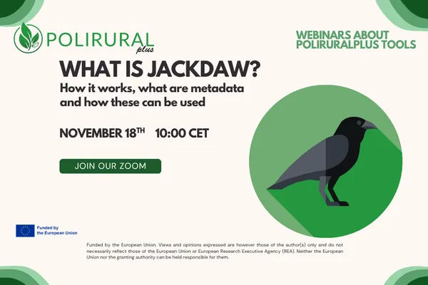 Join our first PoliRuralPlus webinar: What is JackDaw?